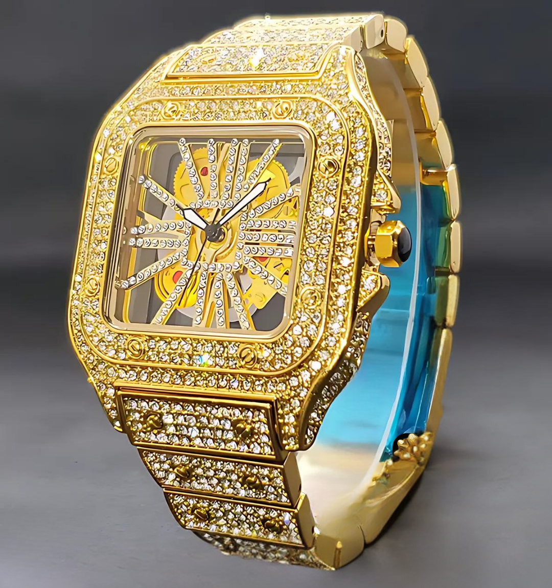 Skeleton Iced out Watch