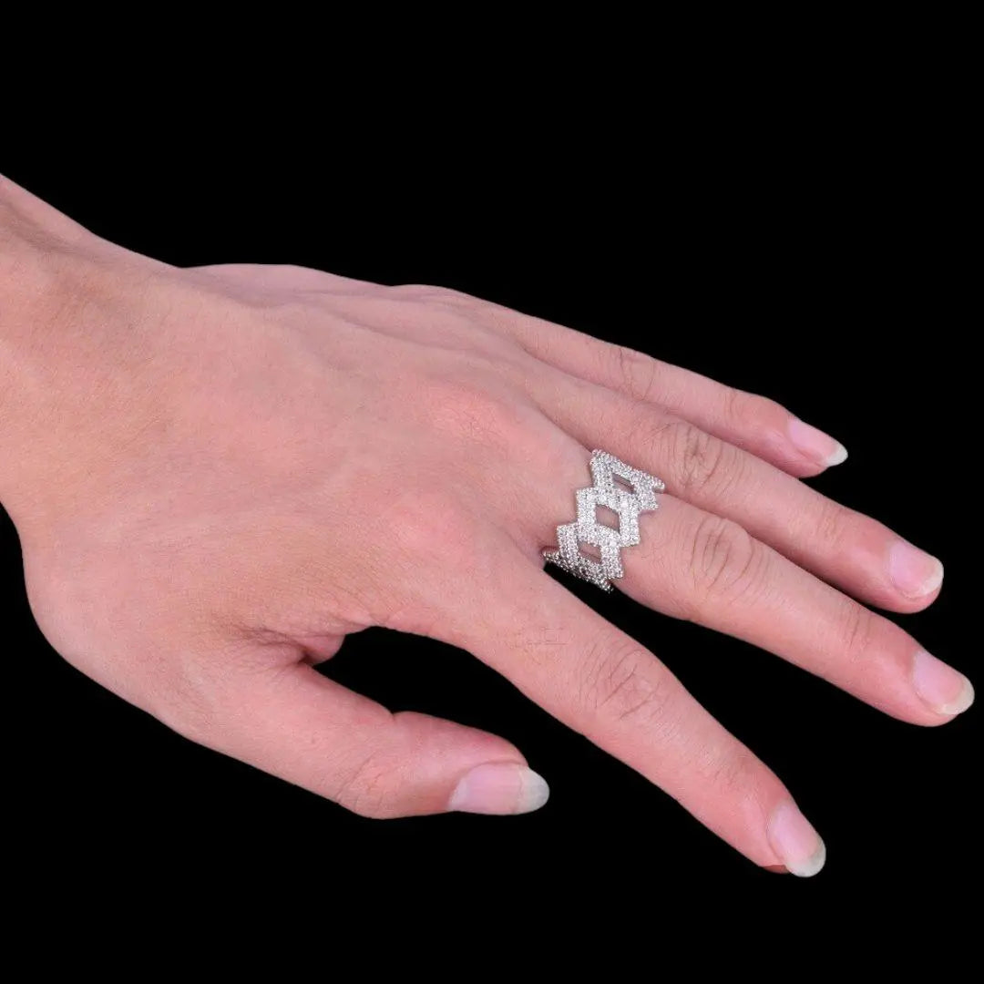 Crown Miami Cuban Link Iced Out Ring