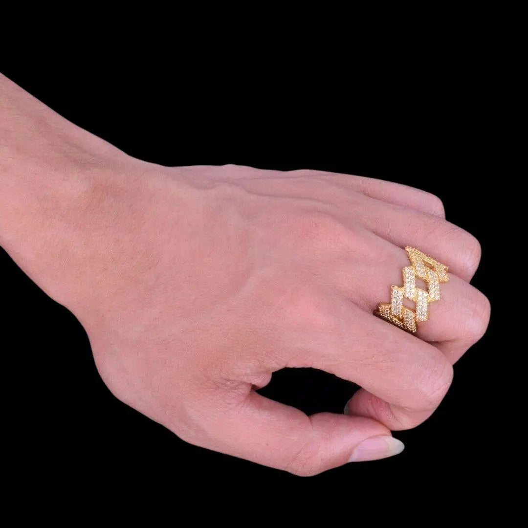 Crown Miami Cuban Link Iced Out Ring