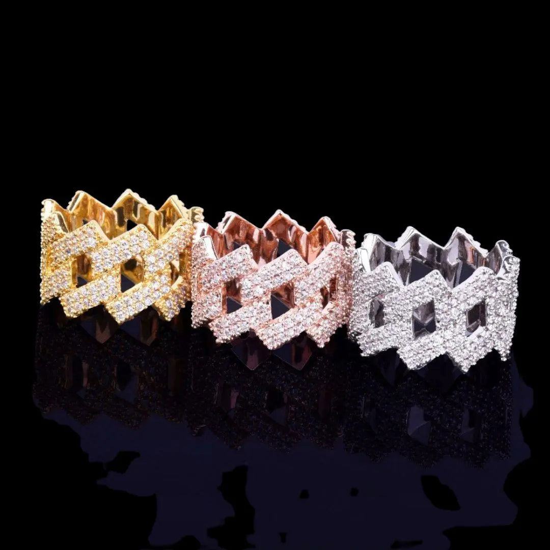 Crown Miami Cuban Link Iced Out Ring