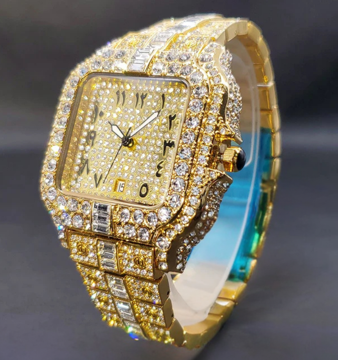 Arabic Iced Out Watch