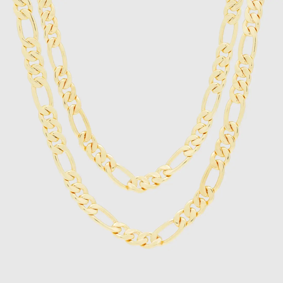 8mm Figaro Chain Choker Set