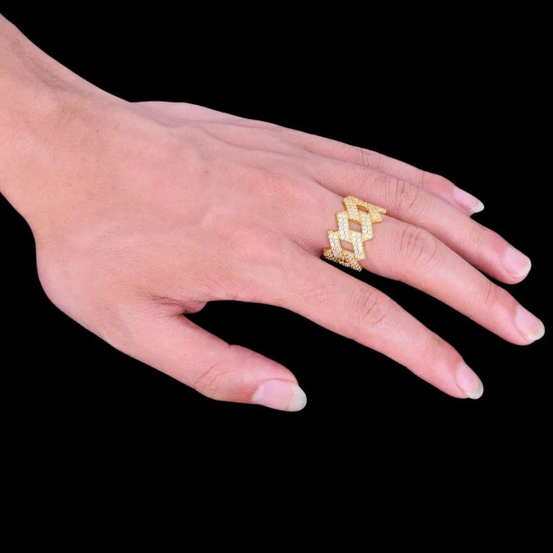 Crown Miami Cuban Link Iced Out Ring