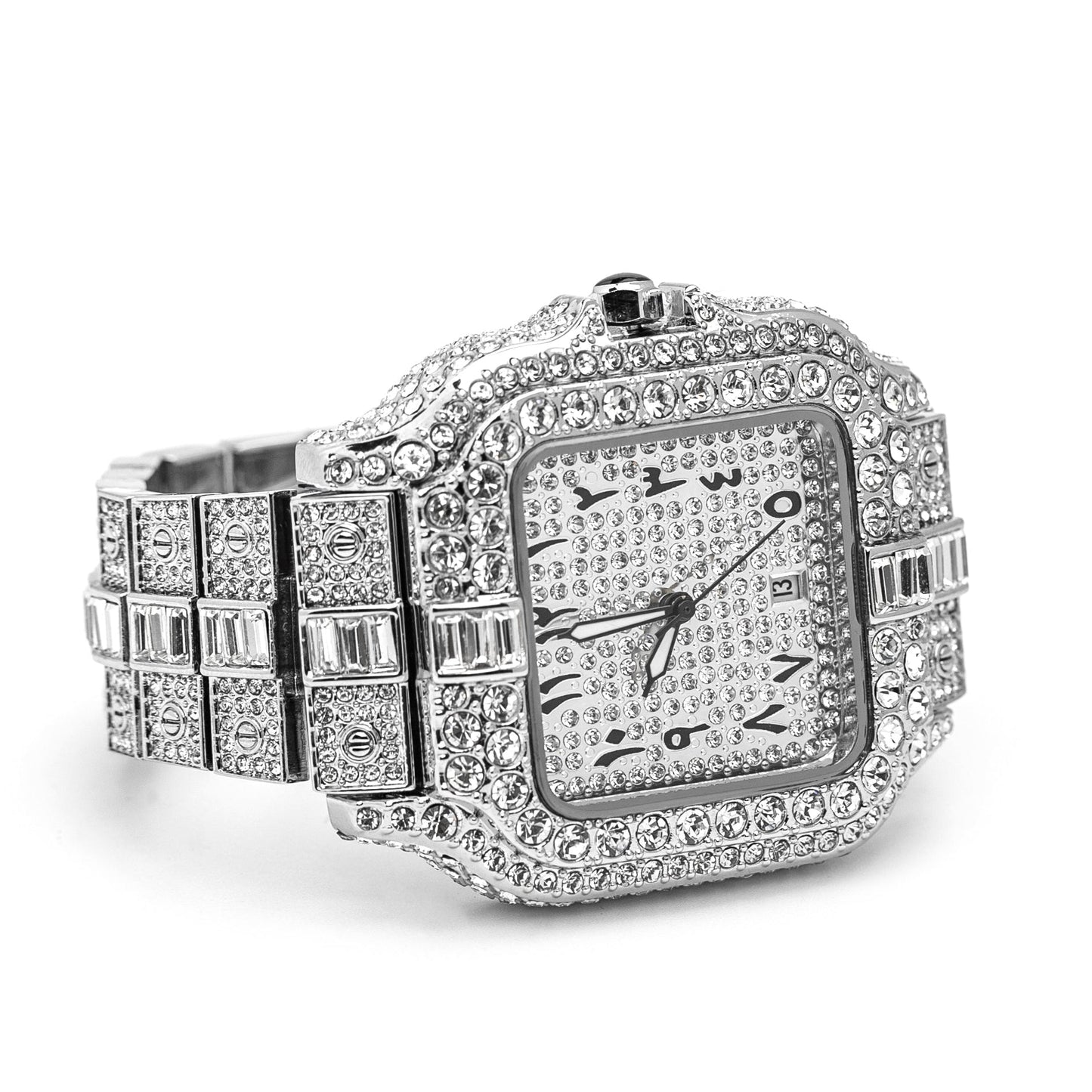 Arabic Iced Out Watch