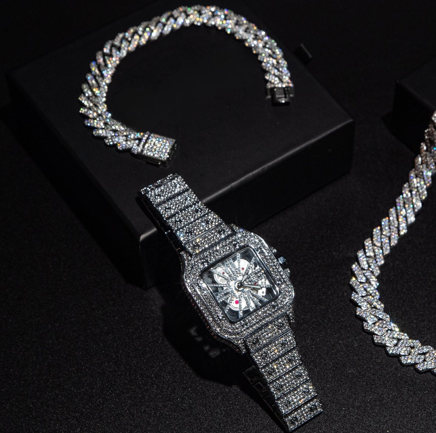 Skeleton Iced Out Watch