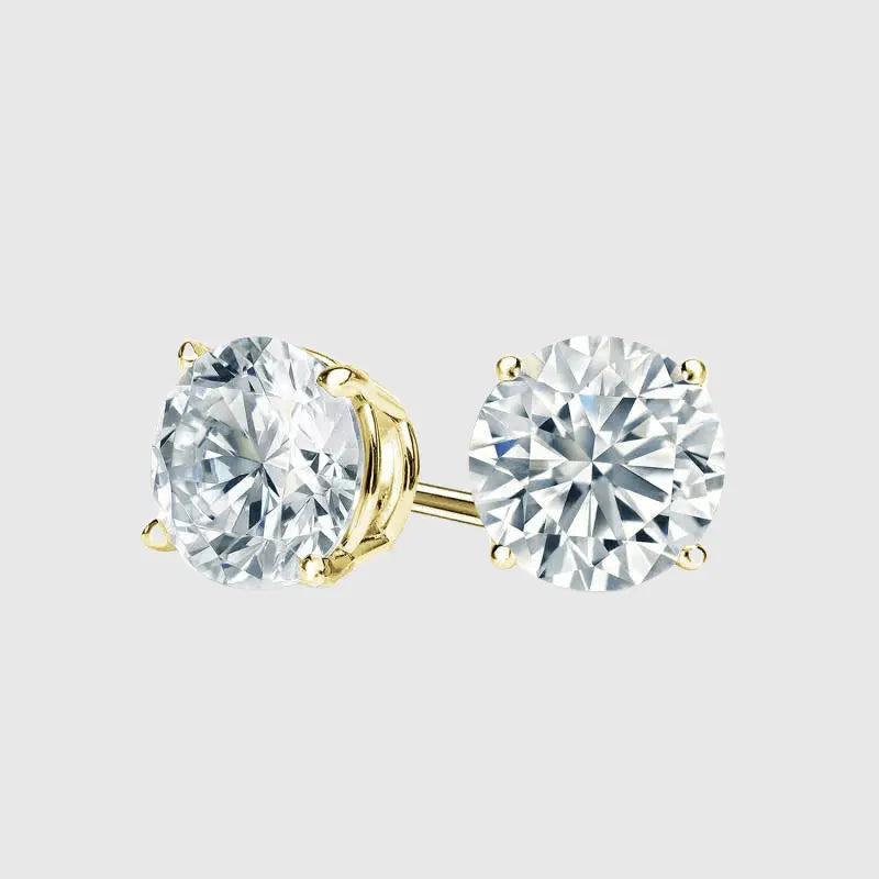 VVS ROUND STUD EARRINGS 5MM - Gold Vermeil