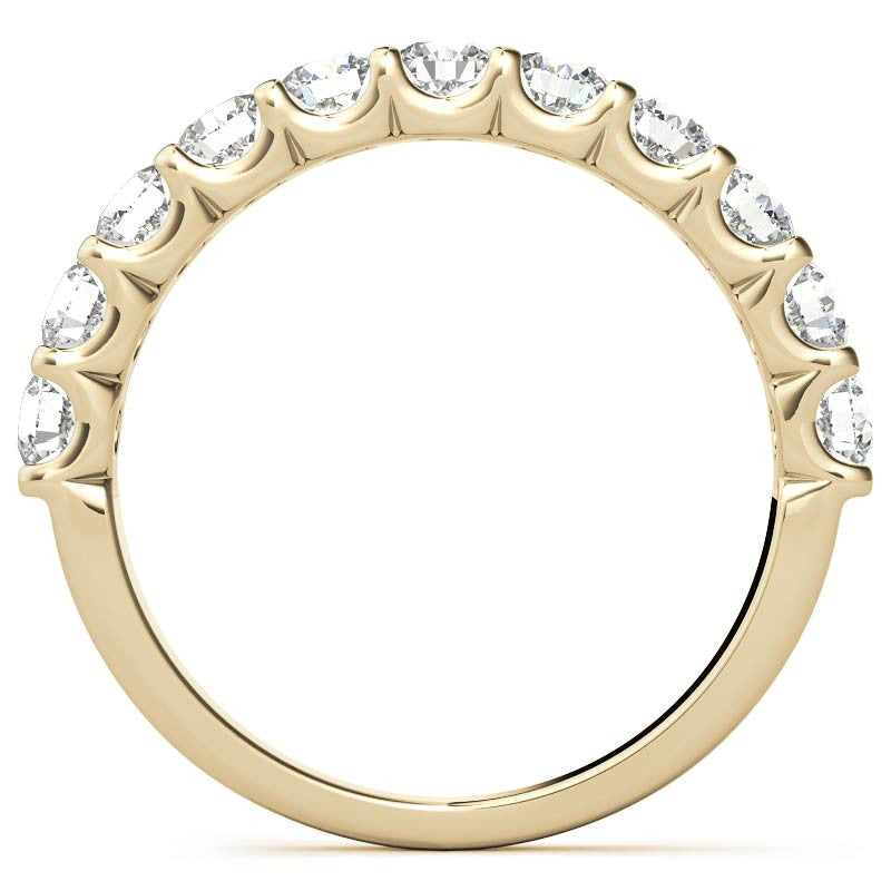 Yellow Gold Moissanite Round Shape Band