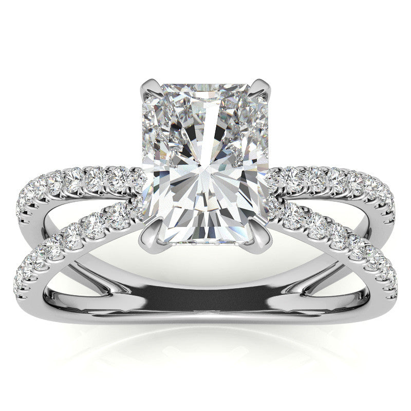 14k Gold Moissanite Emerald Shape Ring – LR00204