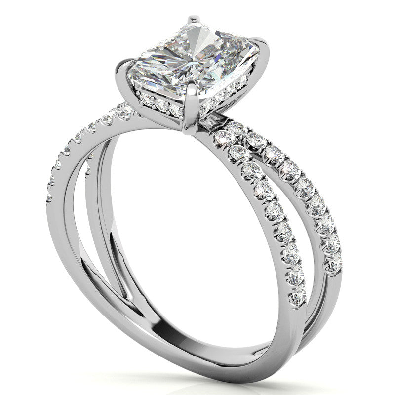 14k Gold Moissanite Emerald Shape Ring – LR00204