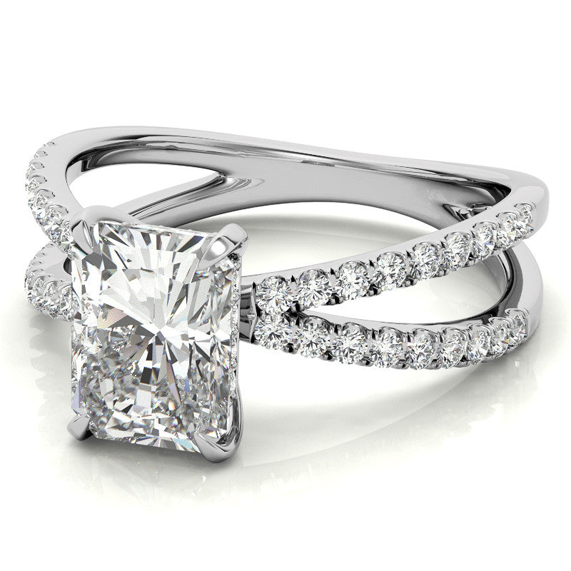 14k Gold Moissanite Emerald Shape Ring – LR00204