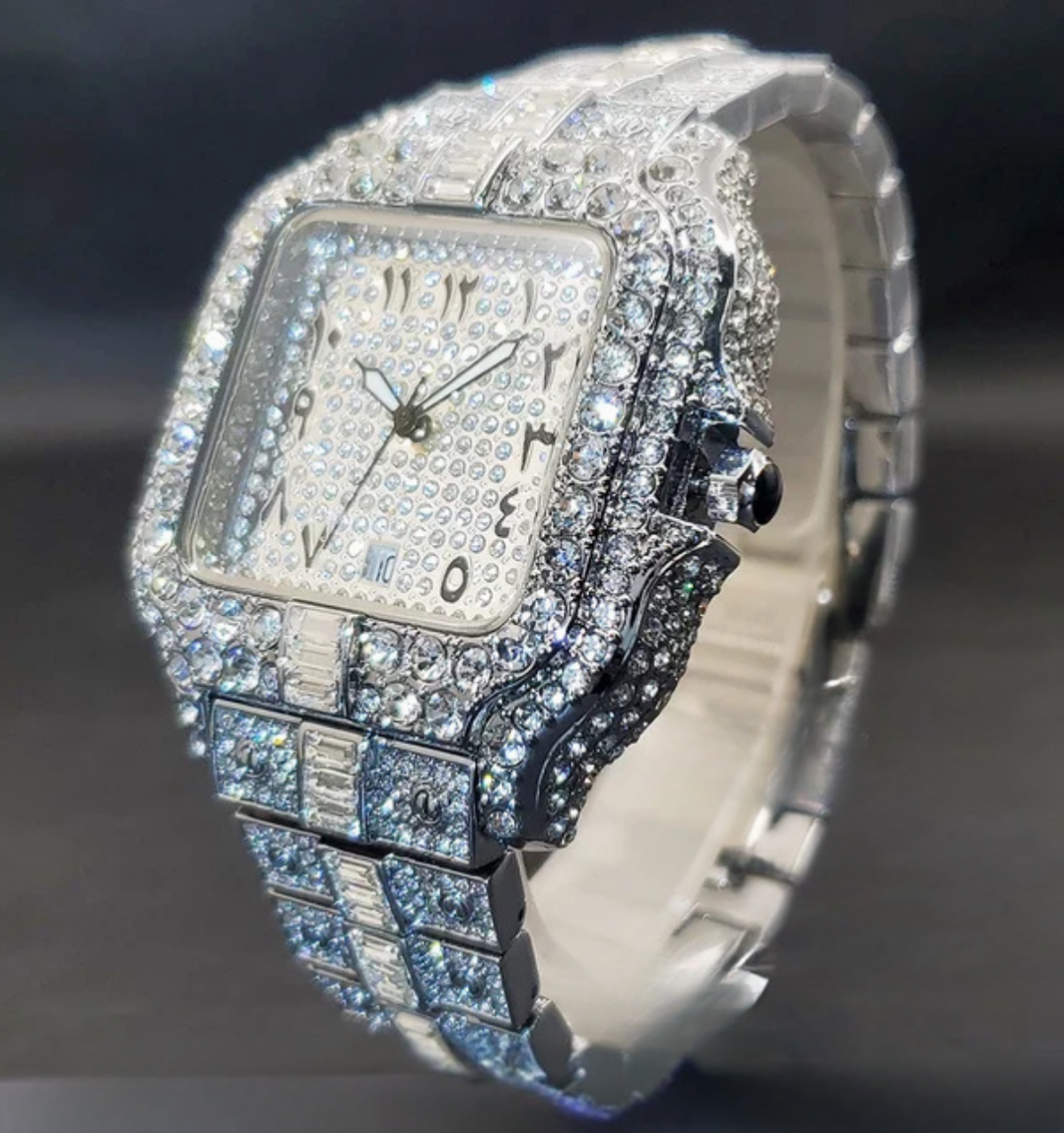 Arabic Iced Out Watch