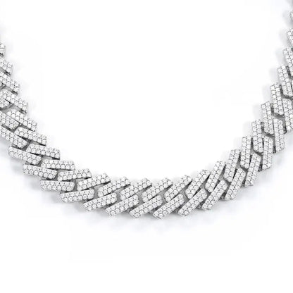 15MM Moissanite Prong Cuban Link Chain