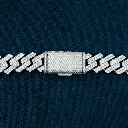 15MM Moissanite Prong Cuban Link Chain