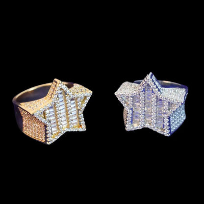 Star VVS Iced Out Diamond Ring