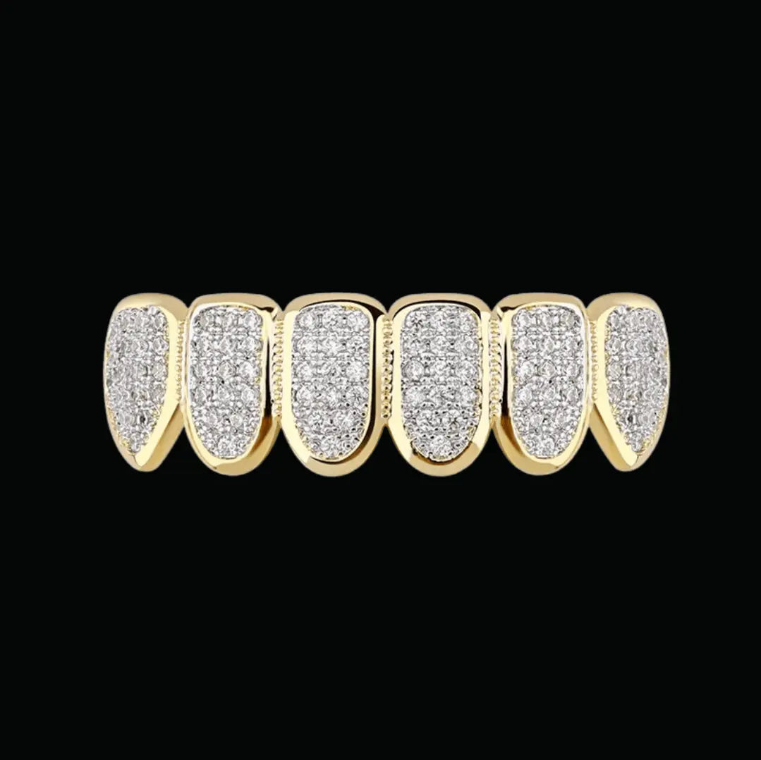 6 Top and Bottom Iced Out Grillz
