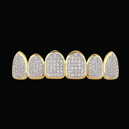 6 Top and Bottom Iced Out Grillz