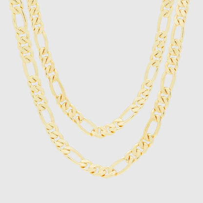 8mm Figaro Chain Choker Set
