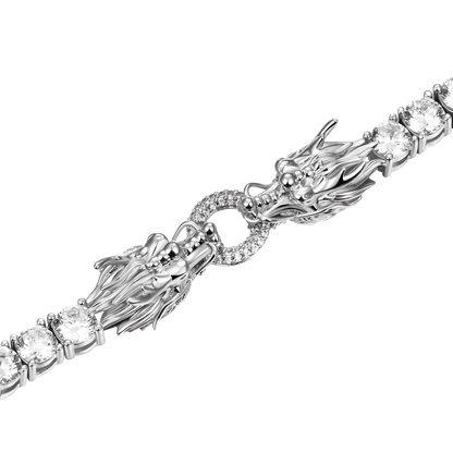 Dragon Eater Tennis Chain - White Gold