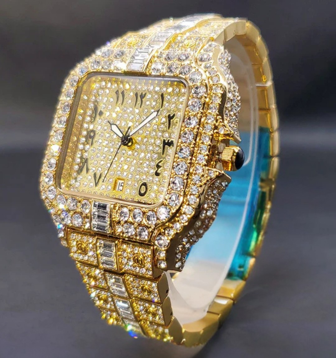 Arabic Iced Out Watch