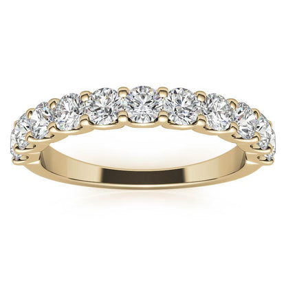 Yellow Gold Moissanite Round Shape Band