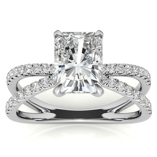 14k Gold Moissanite Emerald Shape Ring – LR00204
