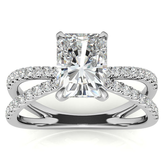 14k Gold Moissanite Emerald Shape Ring – LR00204