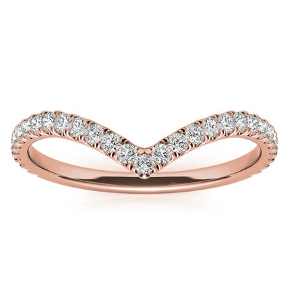 Rose Rold Moissanite Round Shape Band – LR00316