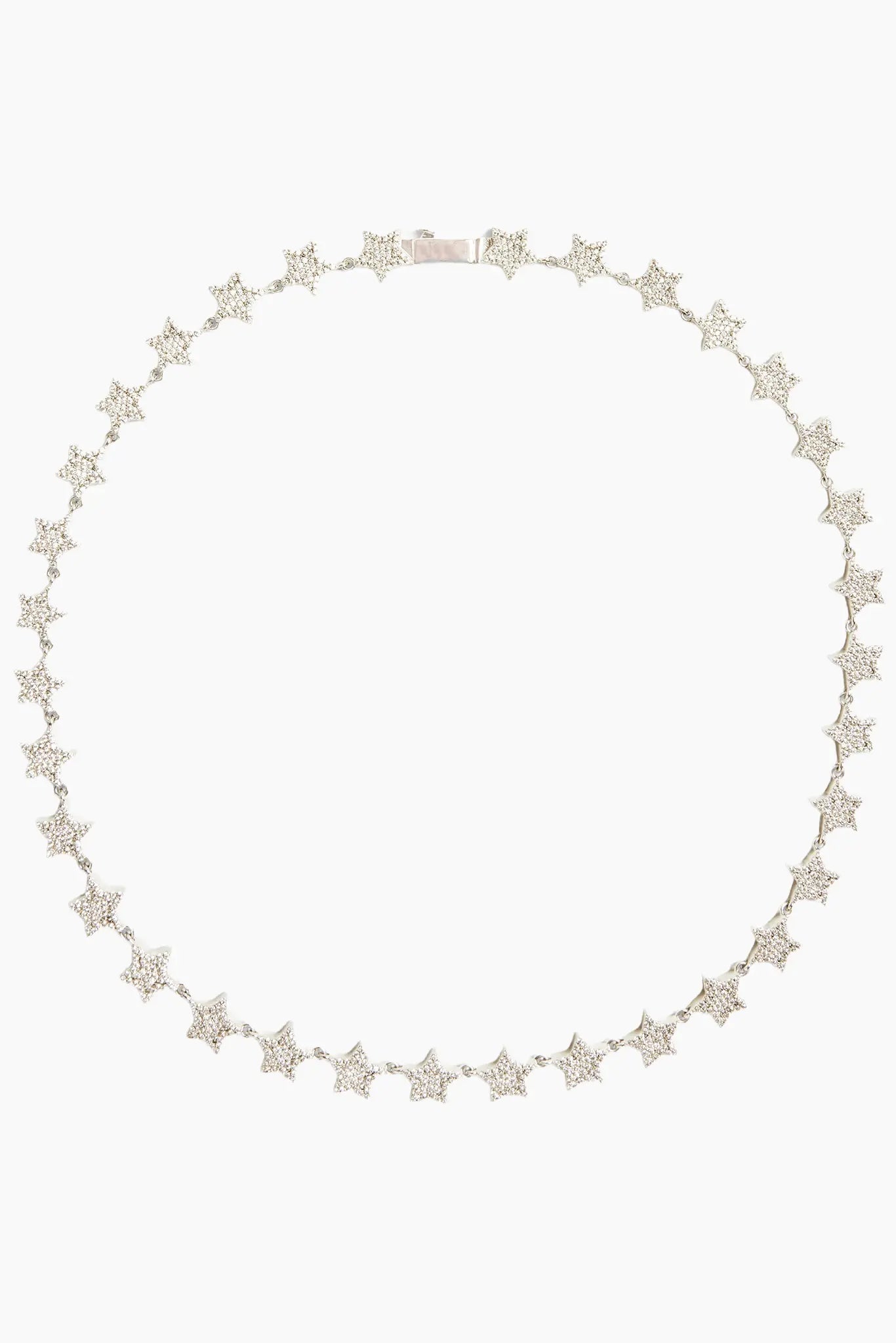 8MM ICED STAR CHAIN - WHITE GOLD